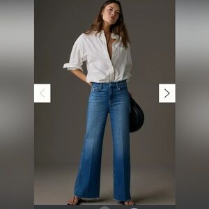 PAIGE Anessa High-Rise Wide-Leg Jeans Color: FLAMENCO DISTRESSED